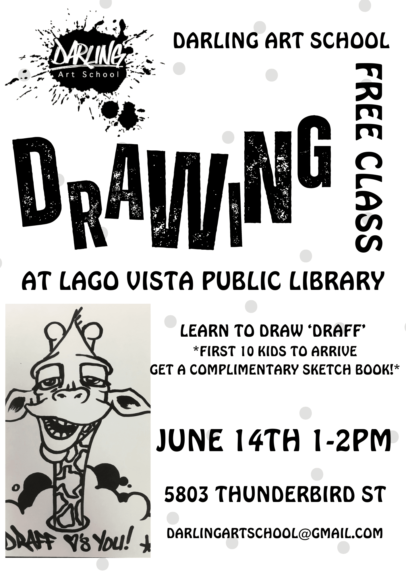 Black And White Illustrative Hand Drawing  Portfolio Cover A4 Document