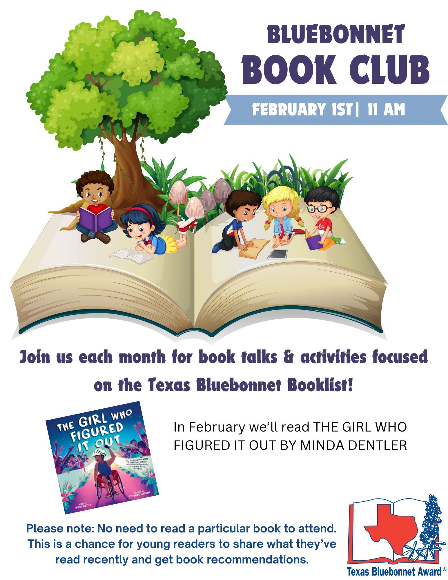 Bluebonnet Book Club Flyer Feb