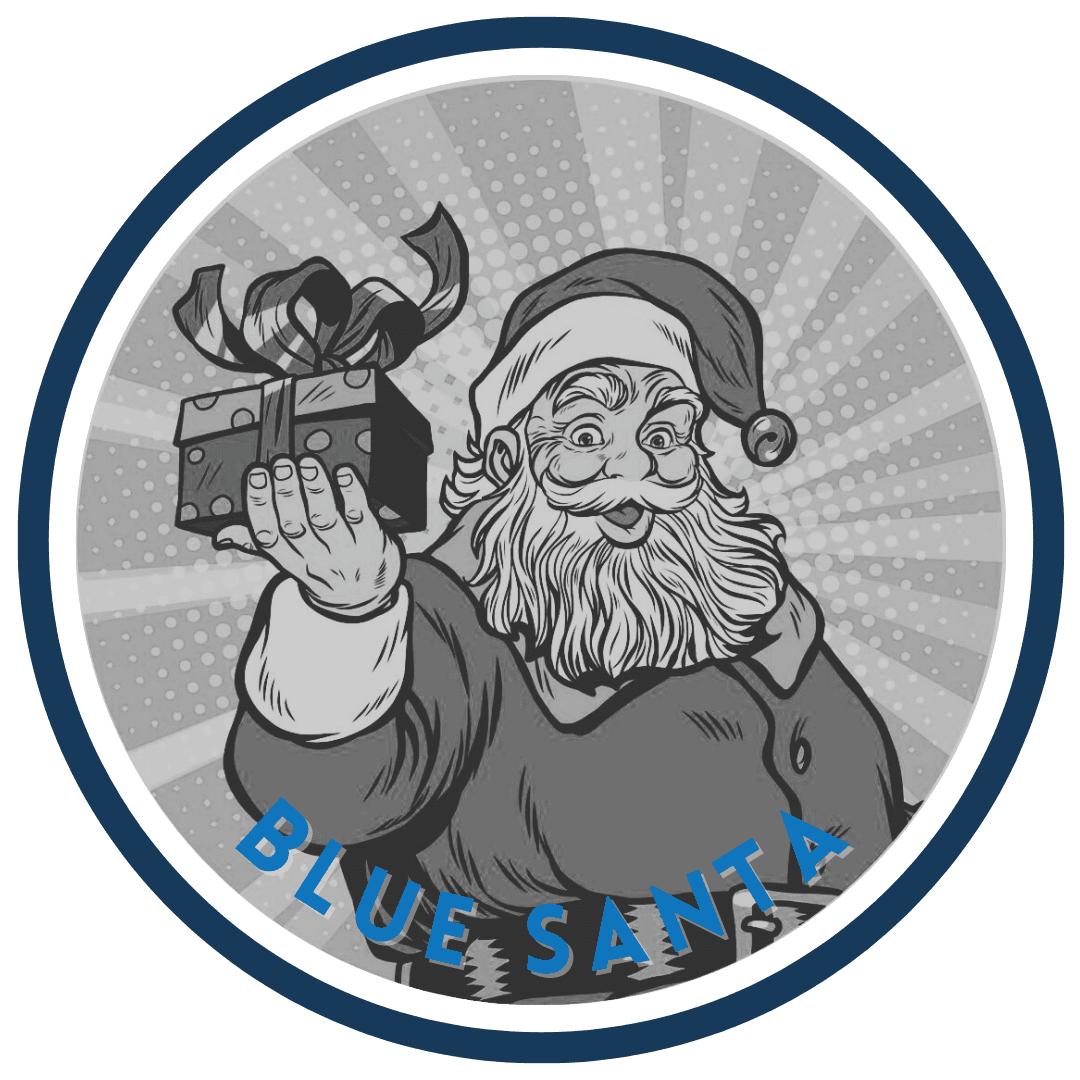 Blue Santa  Button